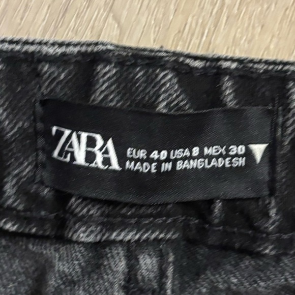 Zara black denim high rise crop bottom denim jean - Picture 6 of 11